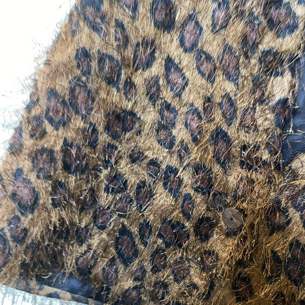 Vintage‎ Paco Solér Women's Faux Leopard Animal Print Vest Furry M/L